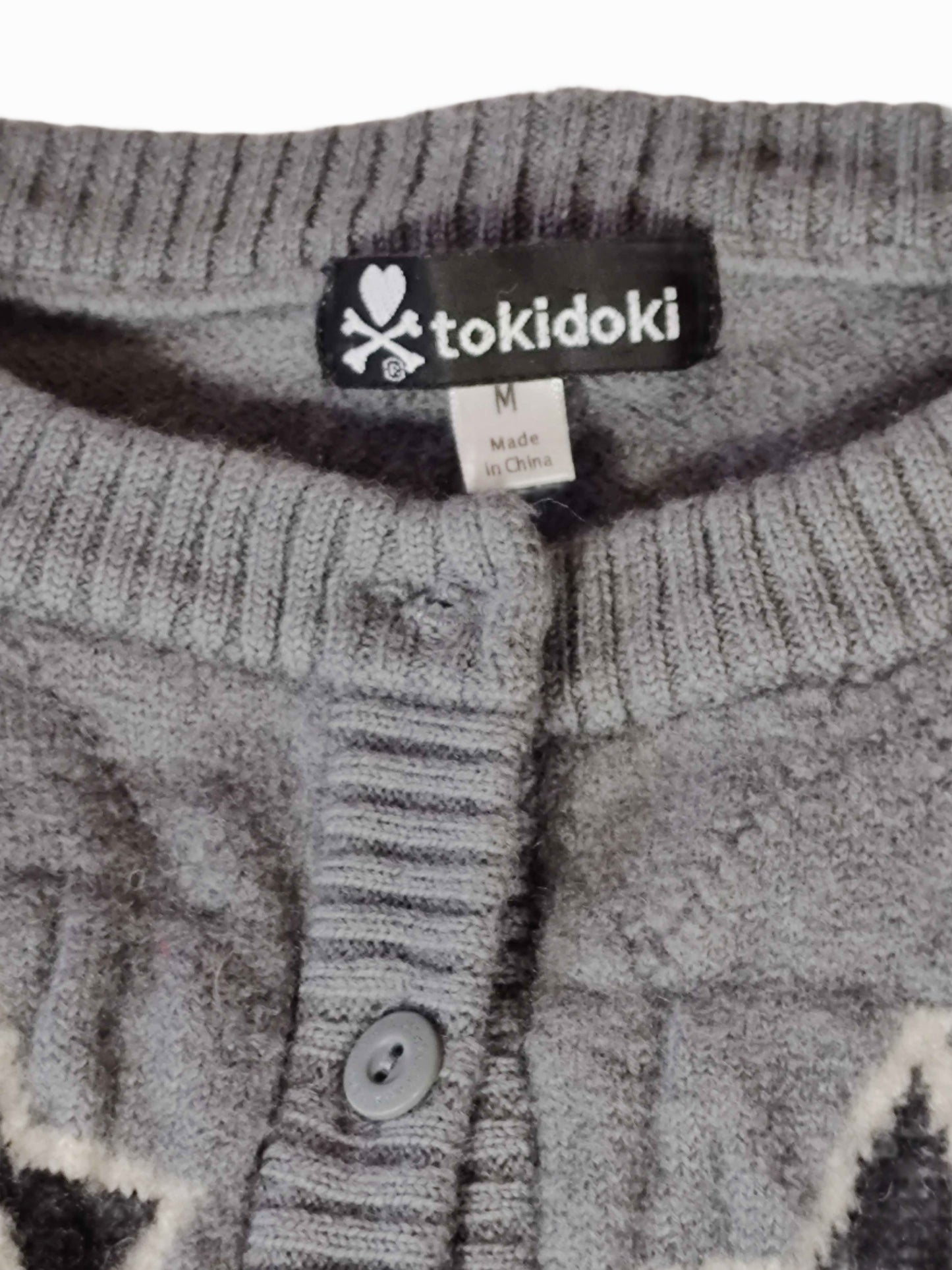 vintage rare grey tokidoki skulls sweater