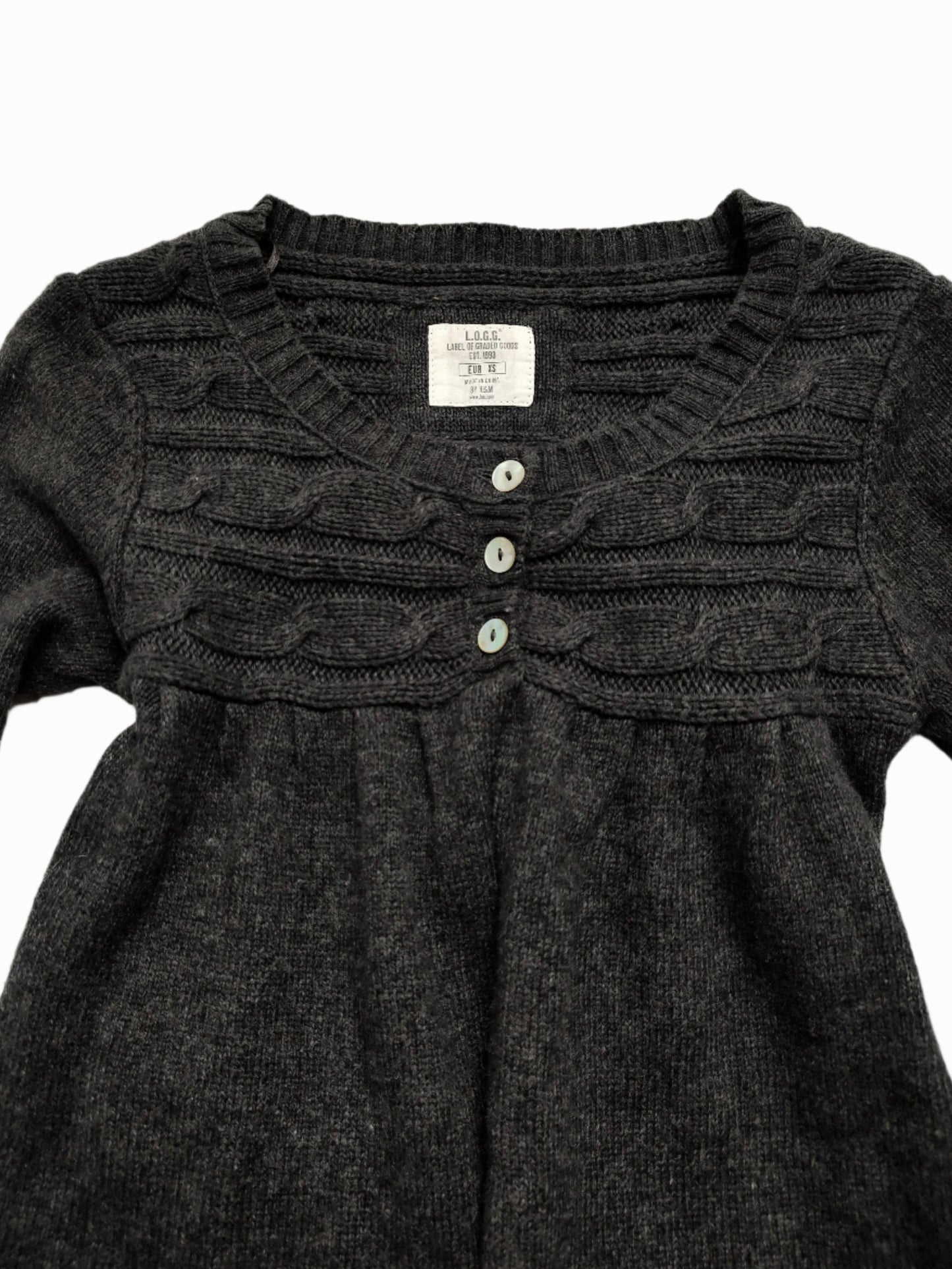 vintage black knit y2k babydoll cardigan