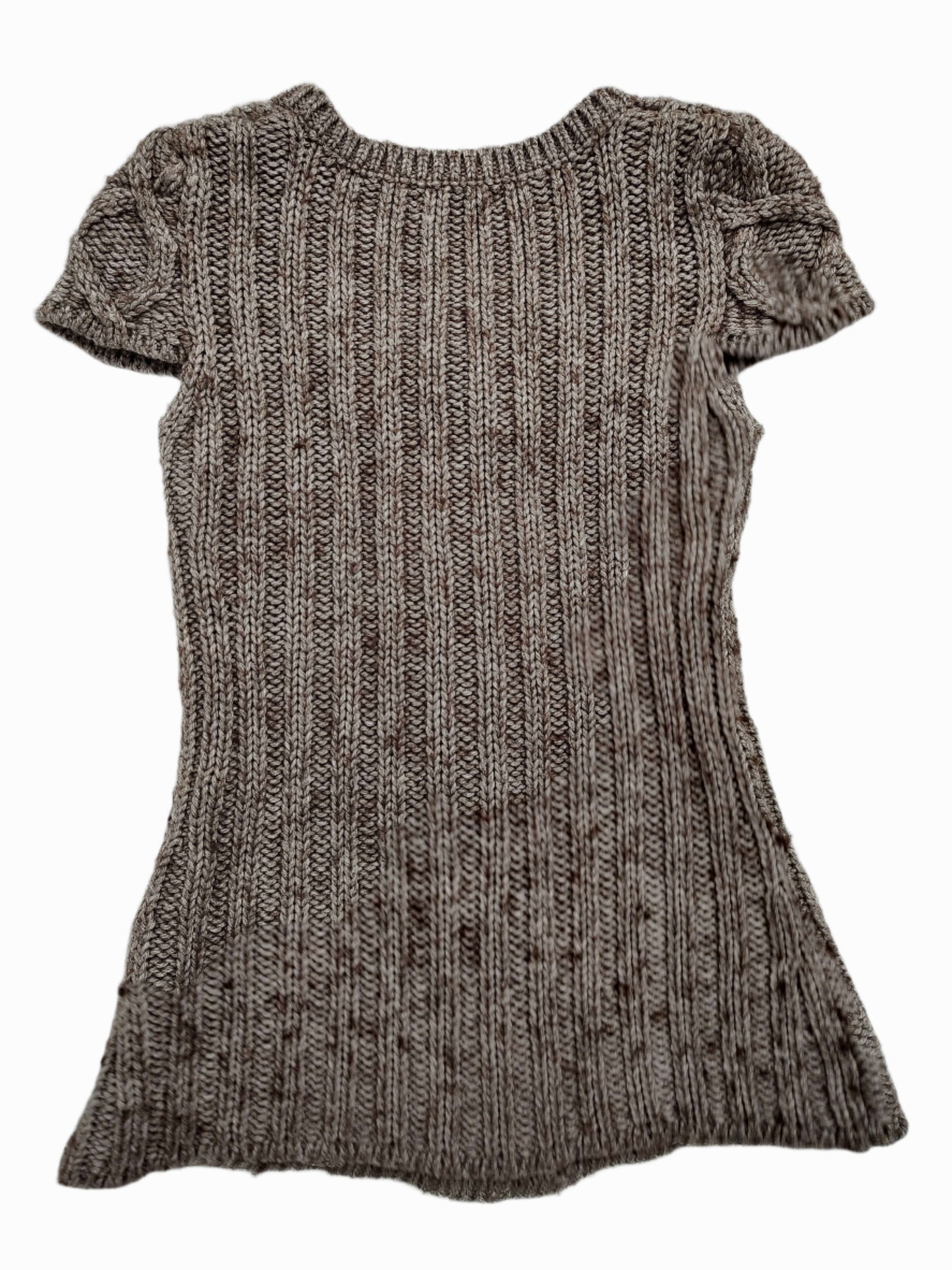 vintage brown eu label button-up cable-knit cardigan