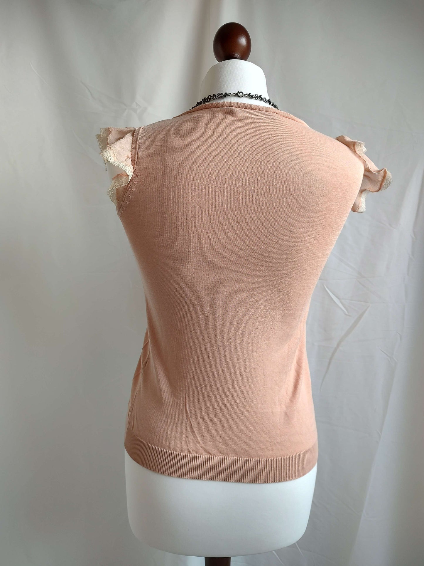 vintage eu label y2k pink lace short-sleeve blouse