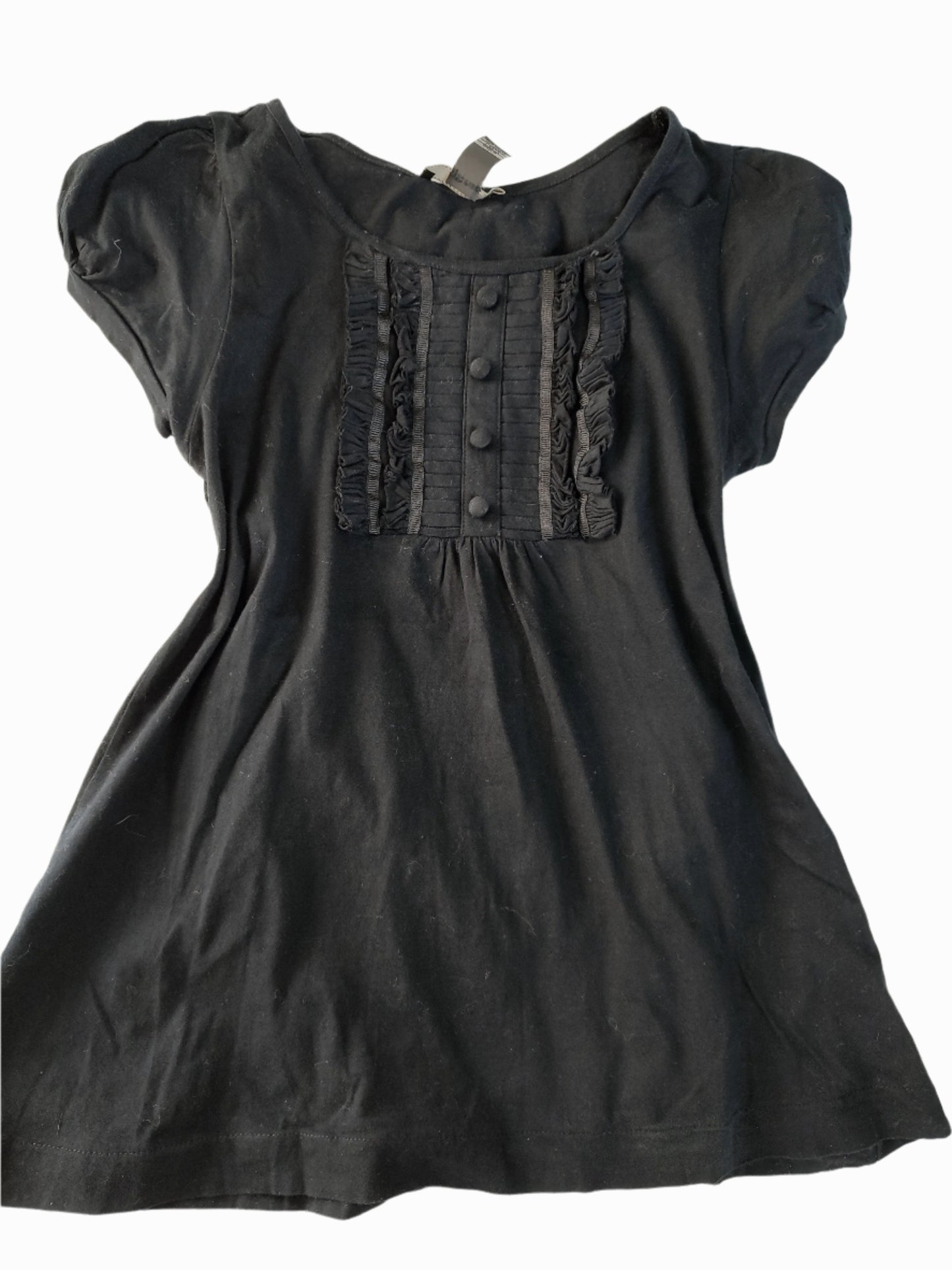 vintage eu label black short-sleeve babydoll blouse