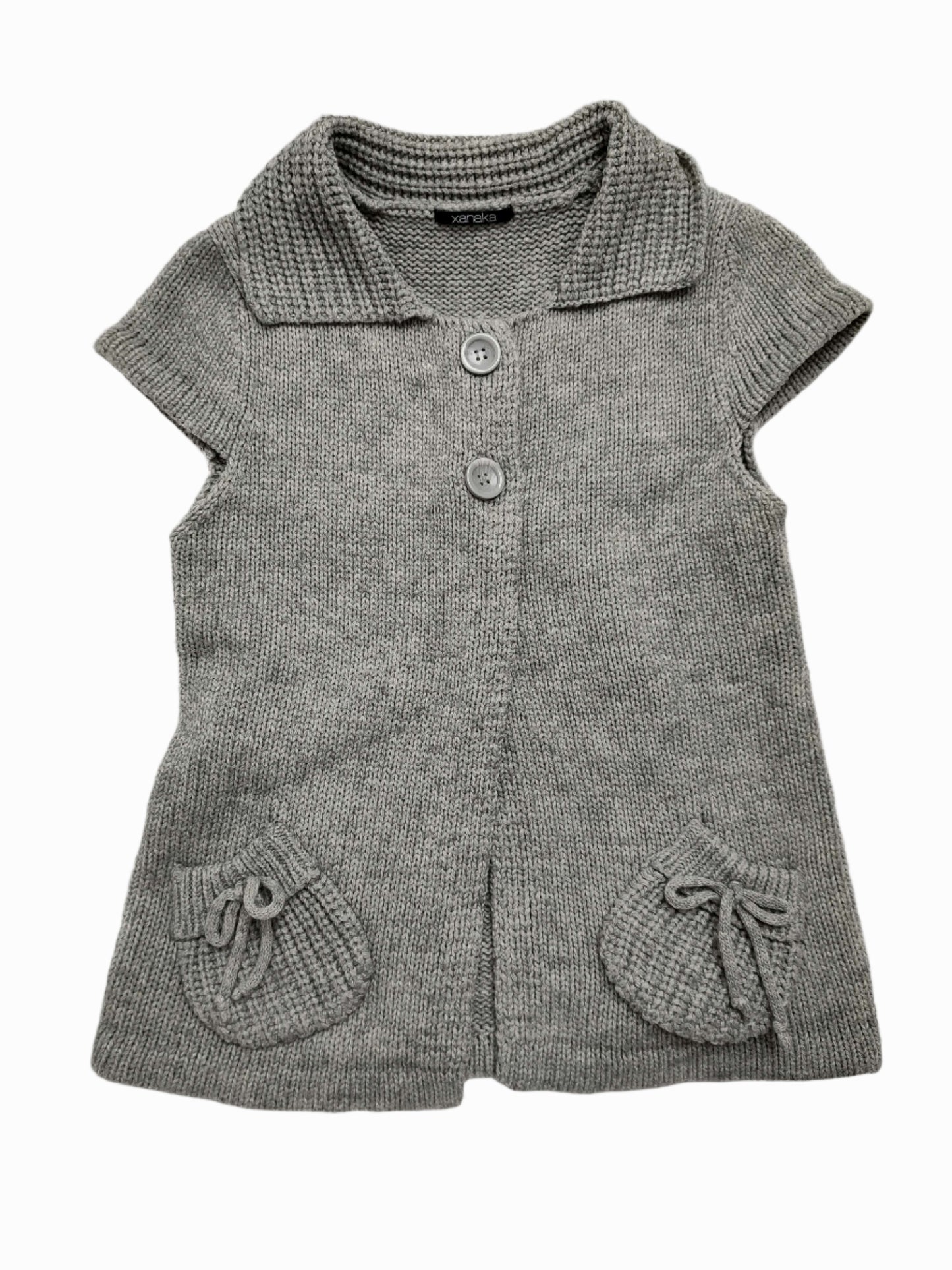 vintage eu label grey knit cardigan w/ bows