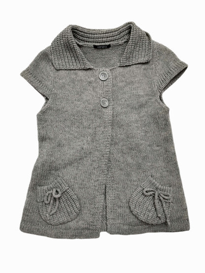 vintage eu label grey knit cardigan w/ bows