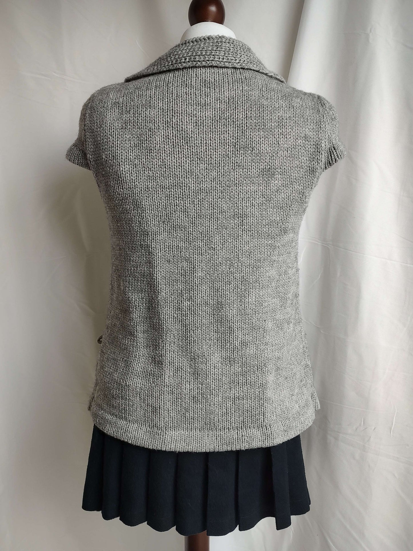 vintage eu label grey knit cardigan w/ bows