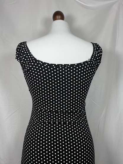 vintage b&w polka dot dress