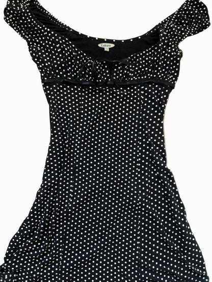 vintage b&w polka dot dress