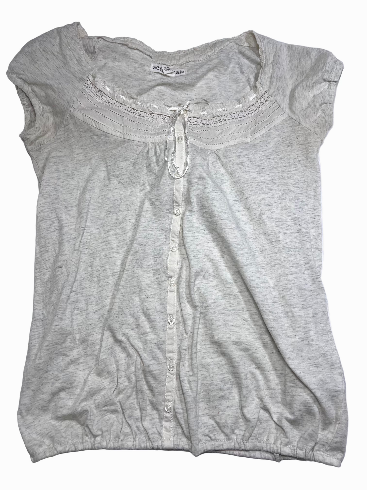 vintage aéropostale light grey blouse