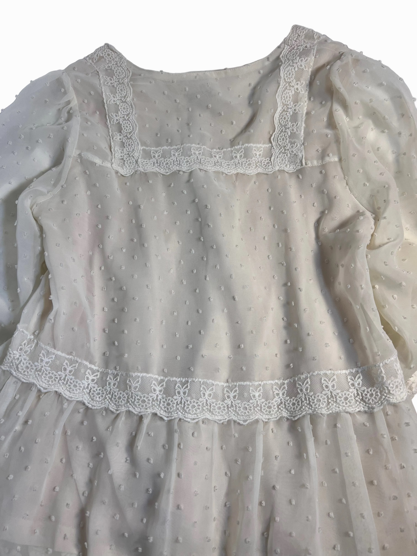y2k eu label lacey blouse (cream)