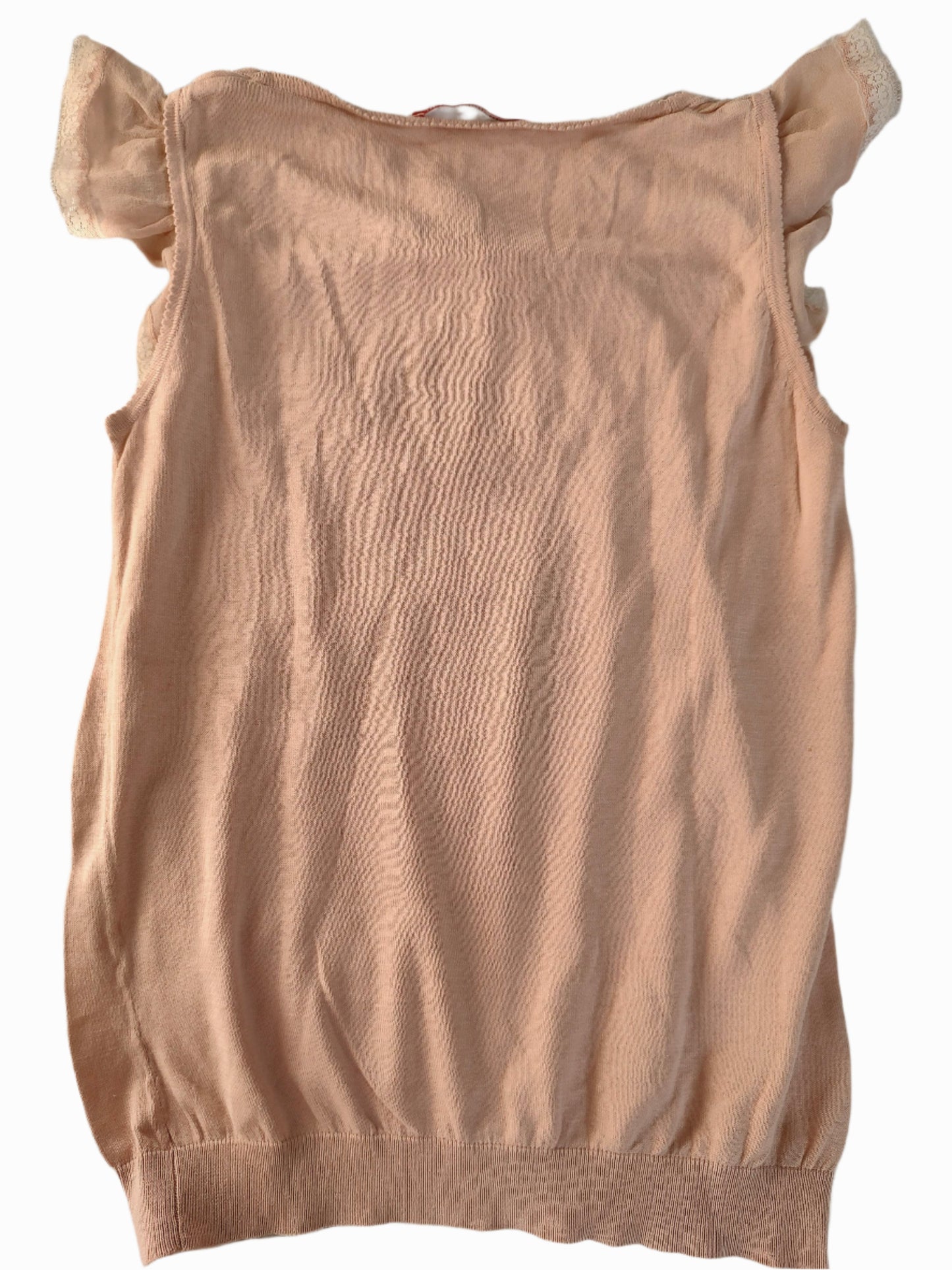 vintage eu label y2k pink lace short-sleeve blouse
