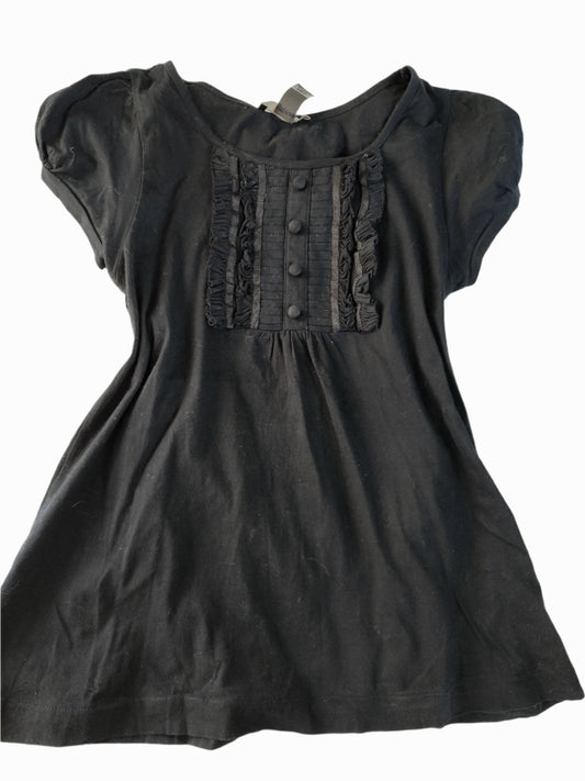 vintage eu label black short-sleeve babydoll blouse