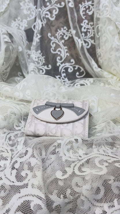 vintage dior romantique heart lock wallet