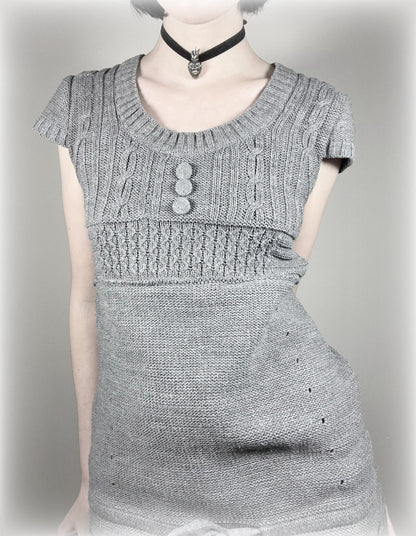 vintage grey babydoll knitted dress