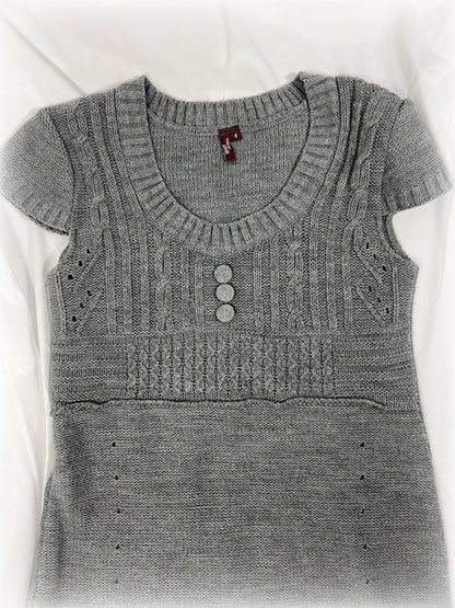 vintage grey babydoll knitted dress
