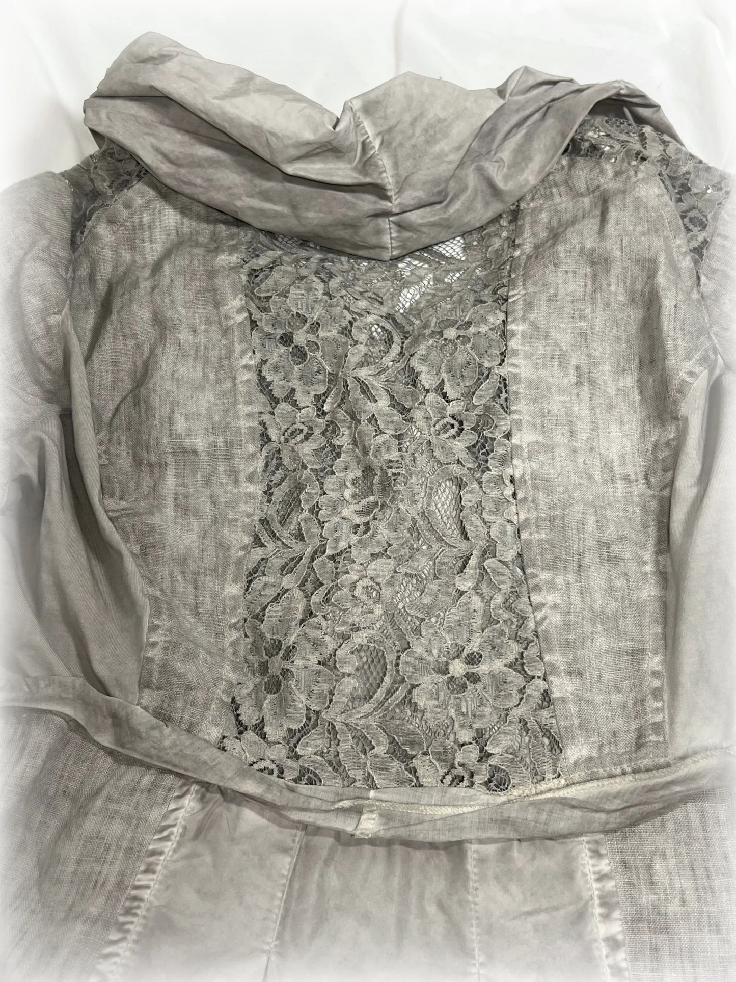 vintage eu label grey lace blouse