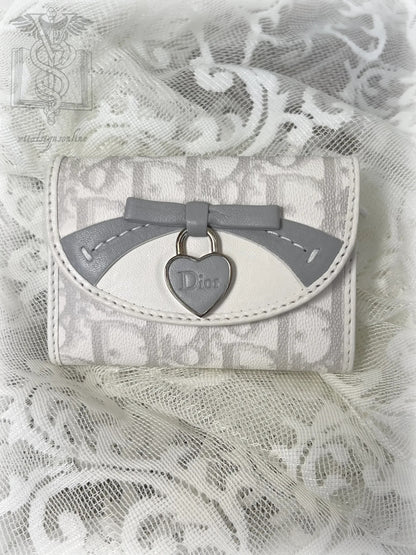 vintage dior romantique heart lock wallet