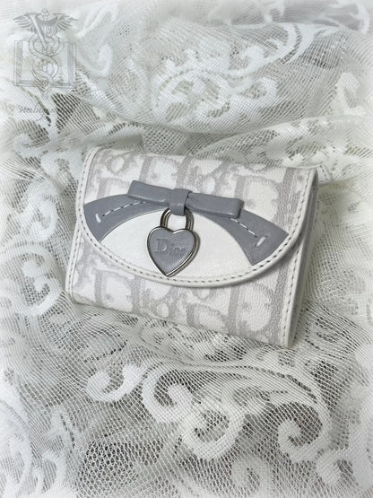 vintage dior romantique heart lock wallet